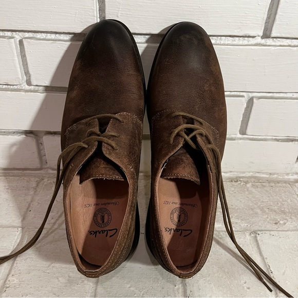 Clarks Mens Brown Soft Cushion With Ortholite Lace Up Oxford Casual Shoes Sz 10 main image 9